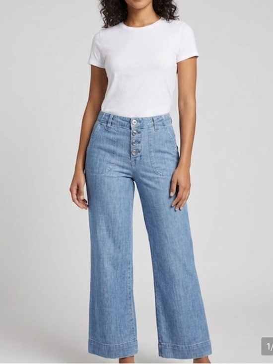 Theory Pants - Theory Light Blue Denim Jeans - Button-Front